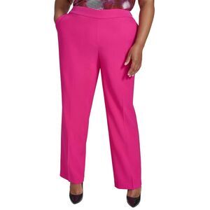 DKNY Womens Plus Size Pull-On Mid-Rise Ankle Pants 18W Wild Berry - NWT $98